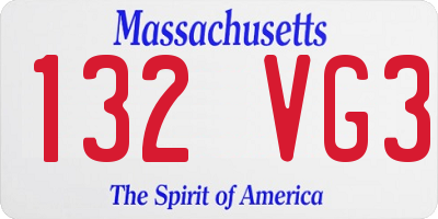 MA license plate 132VG3
