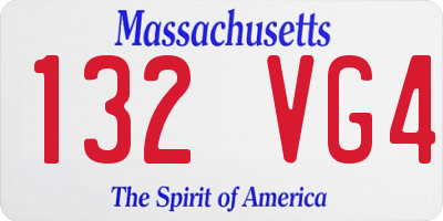 MA license plate 132VG4