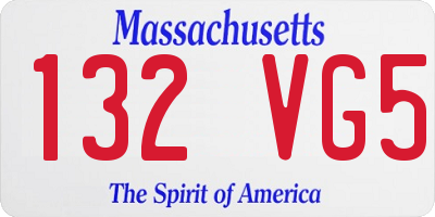 MA license plate 132VG5