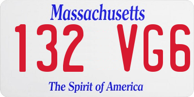 MA license plate 132VG6