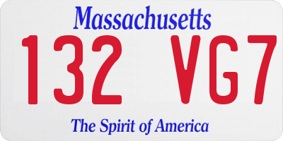 MA license plate 132VG7