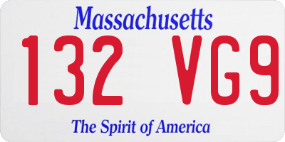 MA license plate 132VG9