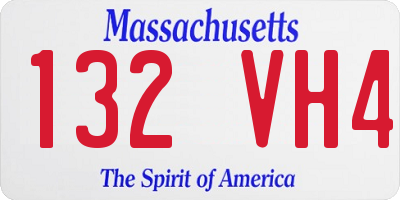 MA license plate 132VH4