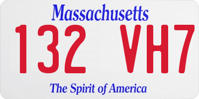 MA license plate 132VH7
