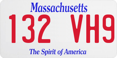 MA license plate 132VH9