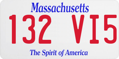 MA license plate 132VI5