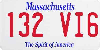 MA license plate 132VI6