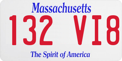 MA license plate 132VI8
