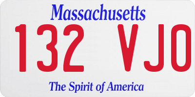MA license plate 132VJ0