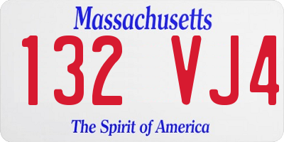 MA license plate 132VJ4