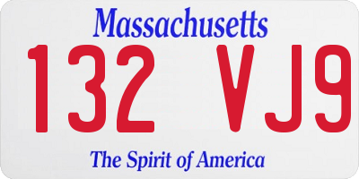 MA license plate 132VJ9