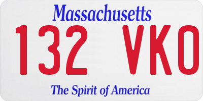 MA license plate 132VK0