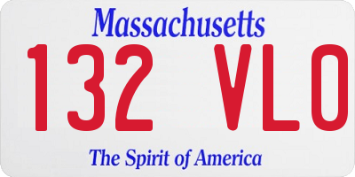 MA license plate 132VL0