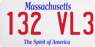 MA license plate 132VL3
