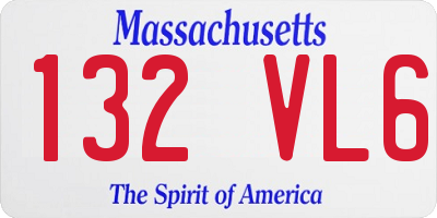 MA license plate 132VL6