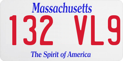 MA license plate 132VL9