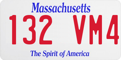 MA license plate 132VM4