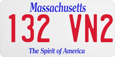MA license plate 132VN2