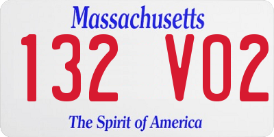 MA license plate 132VO2