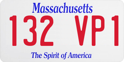 MA license plate 132VP1