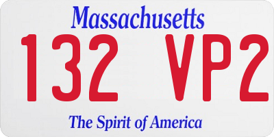 MA license plate 132VP2