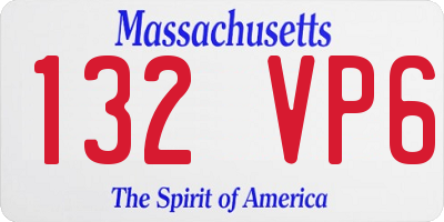 MA license plate 132VP6