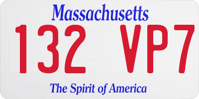 MA license plate 132VP7