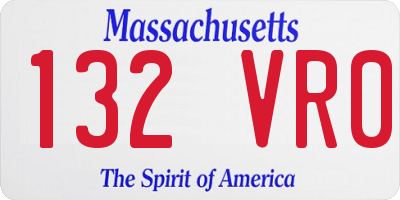 MA license plate 132VR0