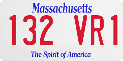 MA license plate 132VR1