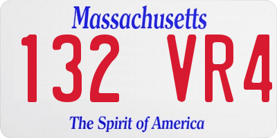 MA license plate 132VR4