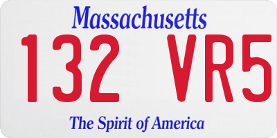 MA license plate 132VR5