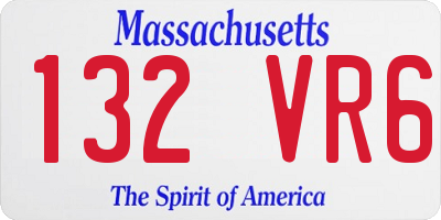 MA license plate 132VR6