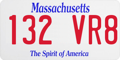 MA license plate 132VR8