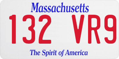 MA license plate 132VR9