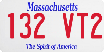 MA license plate 132VT2