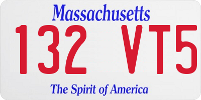 MA license plate 132VT5