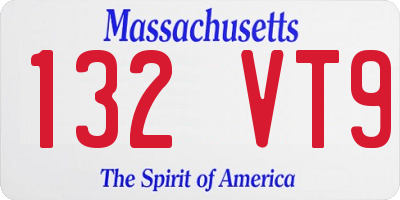 MA license plate 132VT9