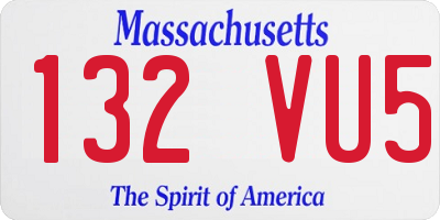 MA license plate 132VU5