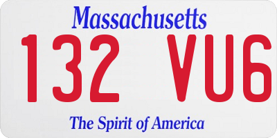 MA license plate 132VU6