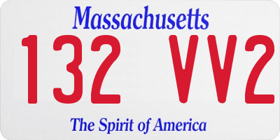 MA license plate 132VV2