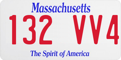 MA license plate 132VV4
