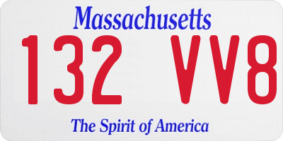 MA license plate 132VV8