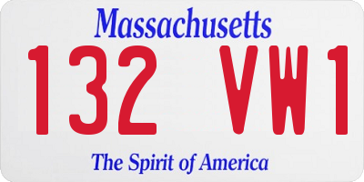 MA license plate 132VW1
