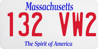 MA license plate 132VW2