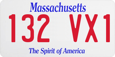 MA license plate 132VX1