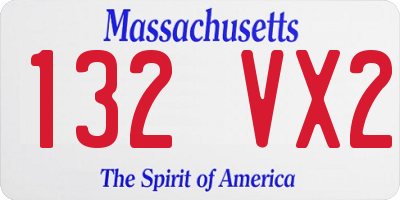 MA license plate 132VX2