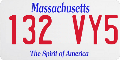 MA license plate 132VY5