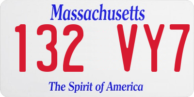 MA license plate 132VY7