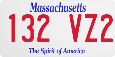MA license plate 132VZ2