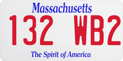MA license plate 132WB2